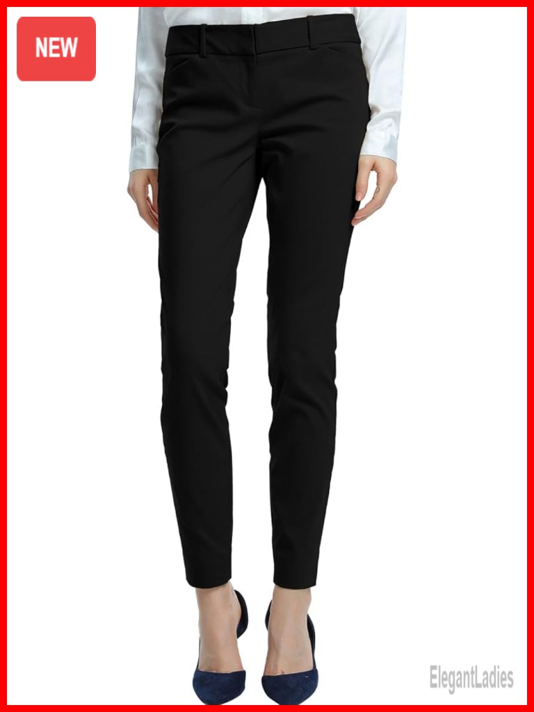 Straight Leg Trousers Casual Business Office Slacks Stretch Skinny Pants